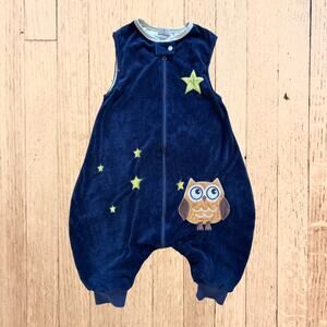 MICHLEY Owl Sleep Bag Sack leg holes Sleeveless Nightgown Toddler Sz Small Navy